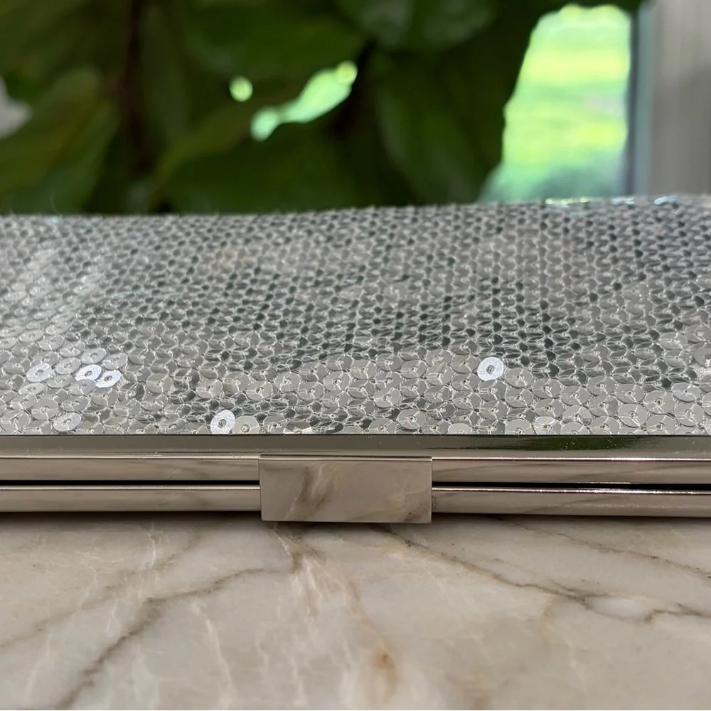 Worthington Silver Sequin Clutch